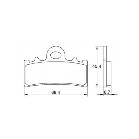Plaquette De Frein avant (ou arrière suivant modèle) Accossato AGPA184 (dimensio