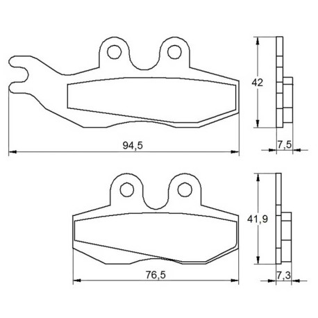 Plaquette De Frein avant (ou arrière suivant modèle) Accossato AGPA20 (dimension