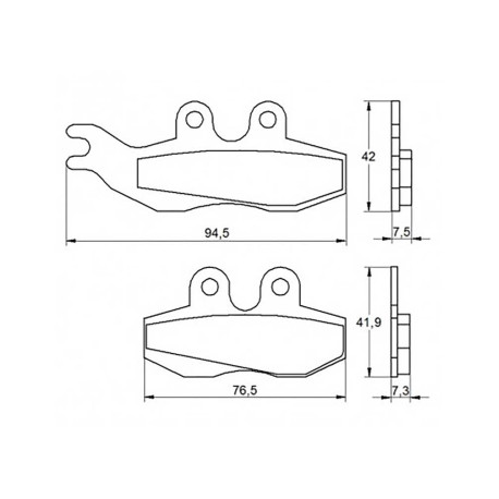 Plaquette De Frein avant (ou arrière suivant modèle) Accossato AGPA20 (dimension