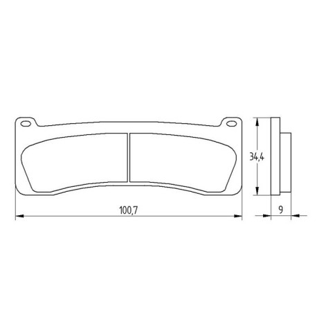 Plaquette De Frein avant (ou arrière suivant modèle) Accossato AGPA204 (dimensio