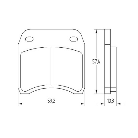 Plaquette De Frein avant (ou arrière suivant modèle) Accossato AGPA209 (dimensio