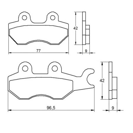 Plaquette De Frein avant (ou arrière suivant modèle) Accossato AGPA23 (dimension
