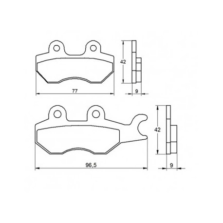 Plaquette De Frein avant (ou arrière suivant modèle) Accossato AGPA23 (dimension