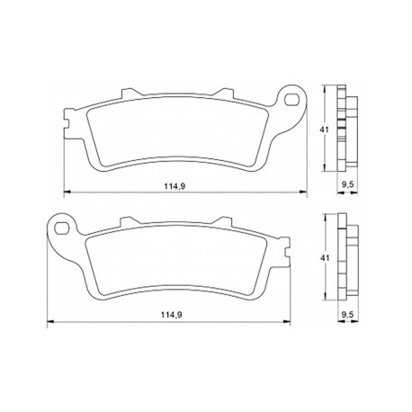 Plaquette De Frein avant (ou arrière suivant modèle) Accossato AGPA25 (dimension