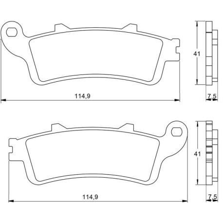 Plaquette De Frein avant (ou arrière suivant modèle) Accossato AGPA26 (dimension