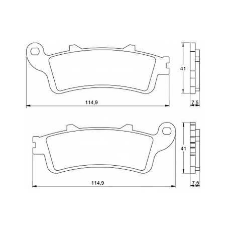 Plaquette De Frein avant (ou arrière suivant modèle) Accossato AGPA26 (dimension