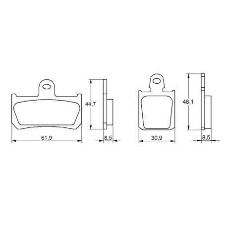 Plaquette De Frein avant (ou arrière suivant modèle) Accossato AGPA36 (dimension