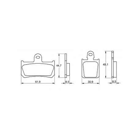 Plaquette De Frein avant (ou arrière suivant modèle) Accossato AGPA36 (dimension