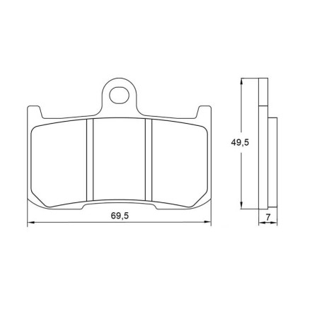 Plaquette De Frein avant (ou arrière suivant modèle) Accossato AGPA38 (dimension