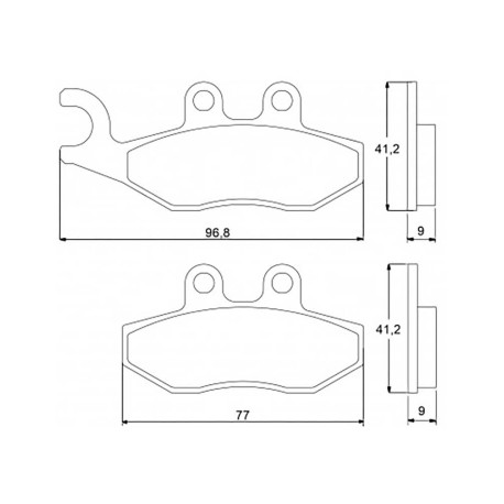 Plaquette De Frein avant (ou arrière suivant modèle) Accossato AGPA46 (dimension