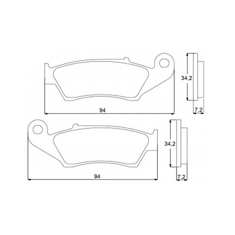 Plaquette De Frein avant (ou arrière suivant modèle) Accossato AGPA51 (dimension