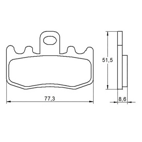 Plaquette De Frein avant (ou arrière suivant modèle) Accossato AGPA56 (dimension