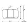 Plaquette De Frein avant (ou arrière suivant modèle) Accossato AGPA58 (dimension