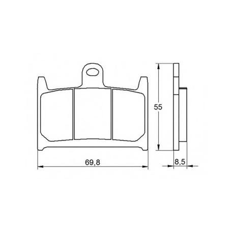 Plaquette De Frein avant (ou arrière suivant modèle) Accossato AGPA58 (dimension