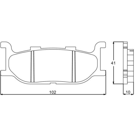 Plaquette De Frein avant (ou arrière suivant modèle) Accossato AGPA71 (dimension