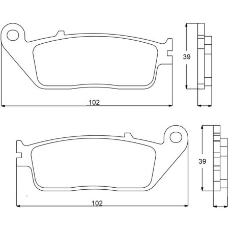 Plaquette De Frein avant (ou arrière suivant modèle) Accossato AGPA72 (dimension