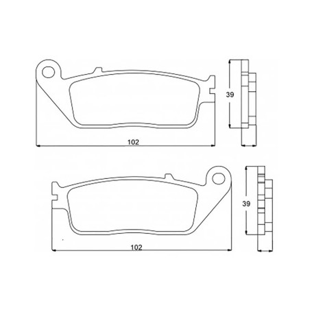 Plaquette De Frein avant (ou arrière suivant modèle) Accossato AGPA72 (dimension