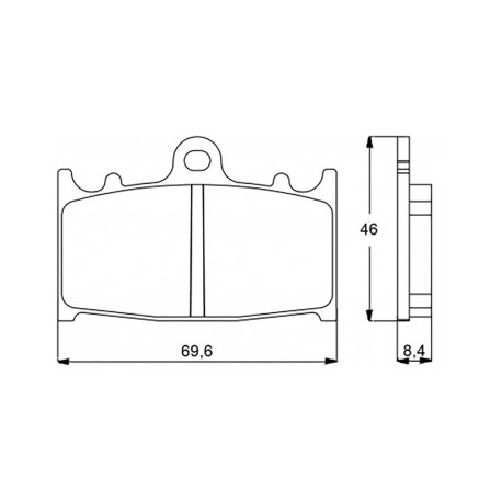 Plaquette De Frein avant (ou arrière suivant modèle) Accossato AGPA75 (dimension