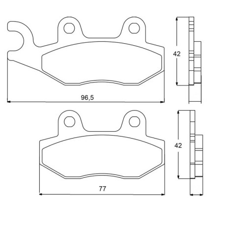 Plaquette De Frein avant (ou arrière suivant modèle) Accossato AGPA76 (dimension