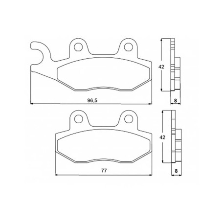 Plaquette De Frein avant (ou arrière suivant modèle) Accossato AGPA76 (dimension