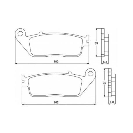 Plaquette De Frein avant (ou arrière suivant modèle) Accossato AGPA81 (dimension