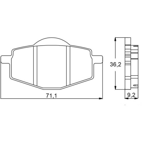 Plaquette De Frein avant (ou arrière suivant modèle) Accossato AGPA89 (dimension