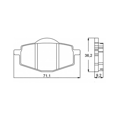 Plaquette De Frein avant (ou arrière suivant modèle) Accossato AGPA89 (dimension