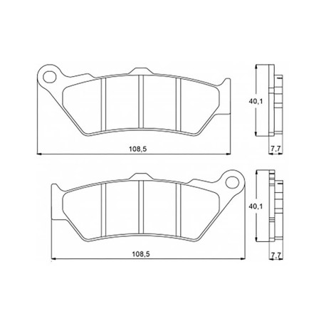 Plaquette De Frein avant (ou arrière suivant modèle) Accossato AGPA92 (dimension