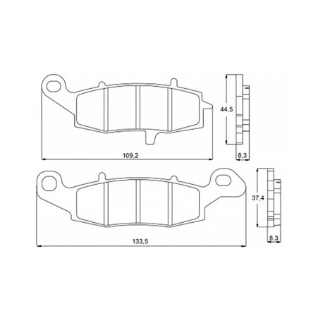 Plaquette De Frein avant (ou arrière suivant modèle) Accossato AGPA95 (dimension