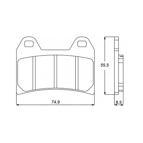 Plaquette De Frein avant (ou arrière suivant modèle) Accossato AGPA96 (dimension
