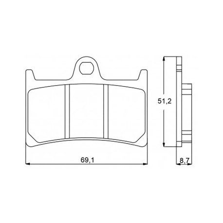 Plaquette De Frein avant (ou arrière suivant modèle) Accossato AGPA97 (dimension