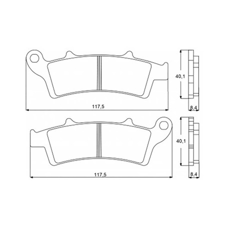 Plaquette De Frein avant (ou arrière suivant modèle) Accossato AGPA99 (dimension