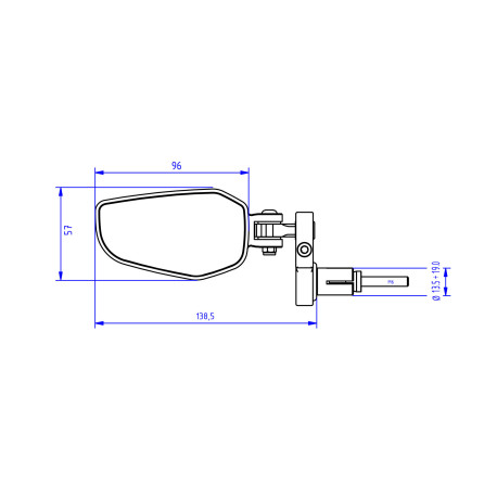 RETROVISEUR GAUCHE EMBOUT DE GUIDON CNC RACING