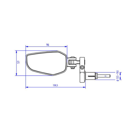 RETROVISEUR GAUCHE EMBOUT DE GUIDON CNC RACING