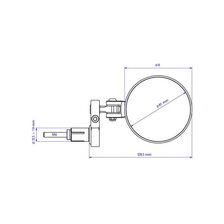 RETROVISEUR GAUCHE EMBOUT DE GUIDON CNC RACING ROCKET