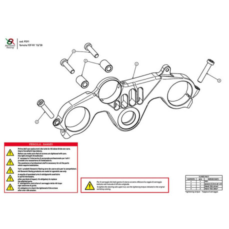 YAMAHA R1 TE DE FOURCHE SUPERIEUR STREET BONAMICI RACING