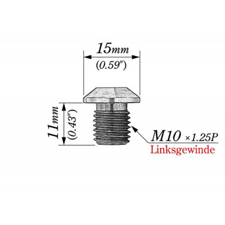 BOUCHON RETROVISEUR ORIGINE M10-P1.25 LHS BLEU