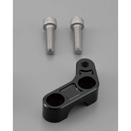 Bride avec filetage M6 pour compteur cote gauche. couleur noire pour guidon diam