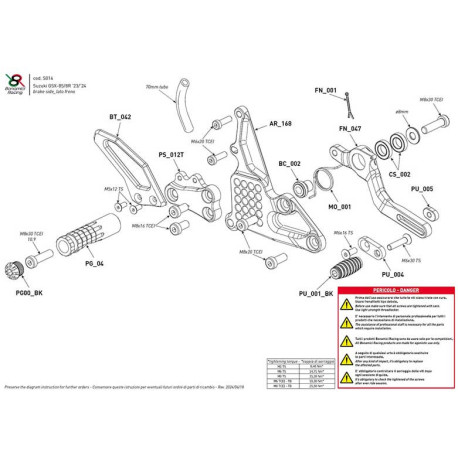 COMMANDE RECULEE GSX-8S 2024 BONAMICI RACING