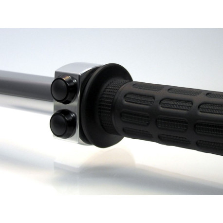 COMMODO BOITIER POLI 2 BOUTONS NOIRS 25