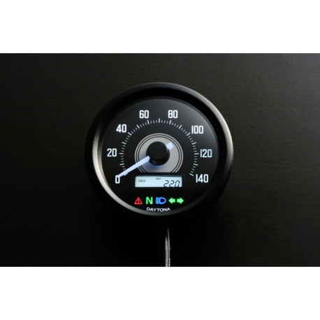 Compteur Daytona Velona 60mm 140 kmh avec témoins