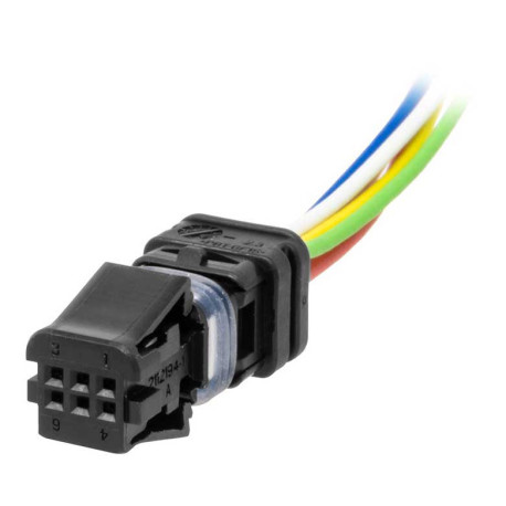 CONNECTEUR FEMELLE PRE CABLE 6 POLES COMMODO JET PRIME (pièce détachée)