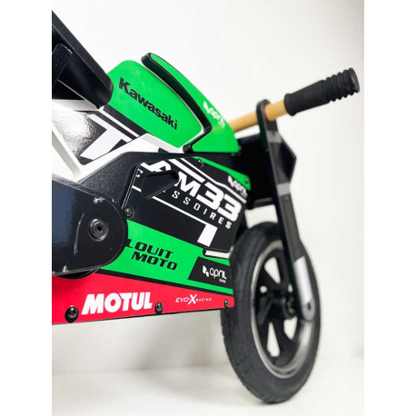 DRAISIENNE BOIS NOIR + KIT DECO TEAM 33 KAWASAKI