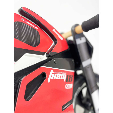 DRAISIENNE BOIS NOIR + KIT DECO TEAM18 SAPEURS POMPIERS