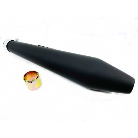 Echappement type megaphone non homologue noir L480MM - DIAM44MM
