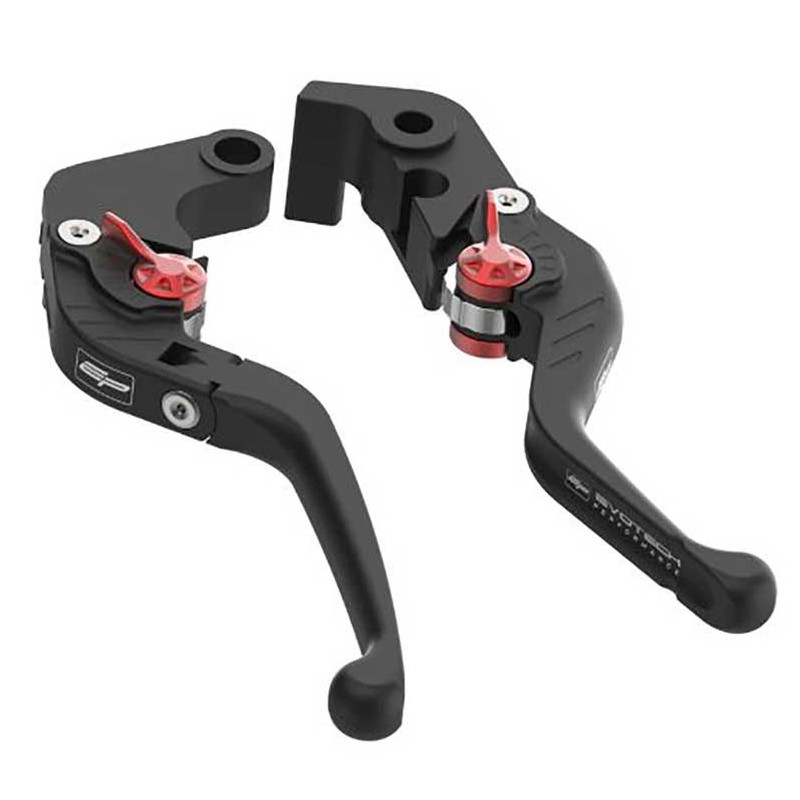 ENSEMBLE LEVIER D'EMBRAYAGE REPLIABLE EVO ET LEVIER DE FREIN COURT EVOTECH - MOT