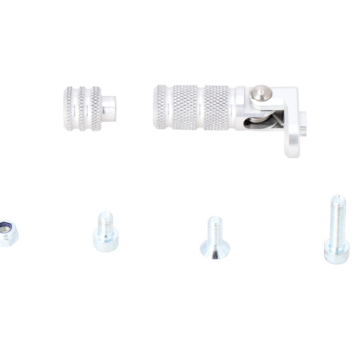 Embout de sélecteur de vitesse Argent. Moleté. Incl. extension.