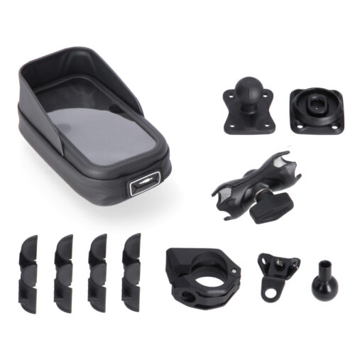 Kit Phone Case avec support universel Incl. bras 2 pouces. Pour guidon/fixation rétroviseur