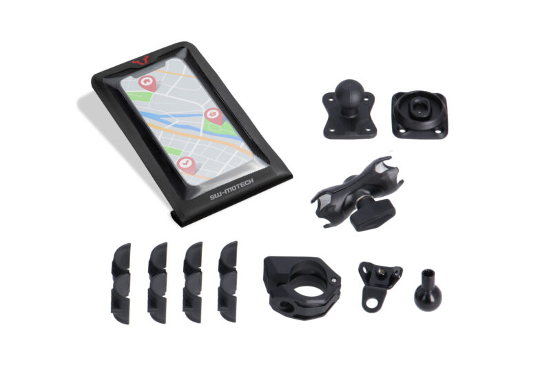 Kit support universel avec Smartphone Drybag Incl. bras 2 pouces. Pour guidon/fixation rétroviseur