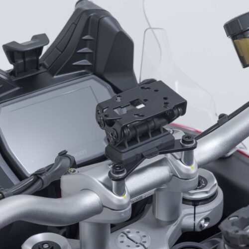 Support GPS sur le guidon Noir. Ducati Multistrada V4 (20-), V2 (24-).